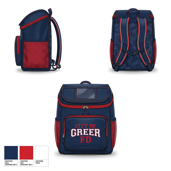 Gear Bag, City Of Greer FD, Fire Department, Teamtime, Team time, sublimation, custom sports apparel, team uniforms, spirit wear, spiritwear, sports uniforms, custom shirts, team store, custom team store, fundraiser sports, apparel fundraiser