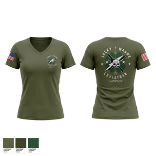 Womens Short Sleeve Vneck Shirt, Lucky WPNS, Marines, Teamtime, Team time, sublimation, custom sports apparel, team uniforms, spirit wear, spiritwear, sports uniforms, custom shirts, team store, custom team store, fundraiser sports, apparel fundraiser