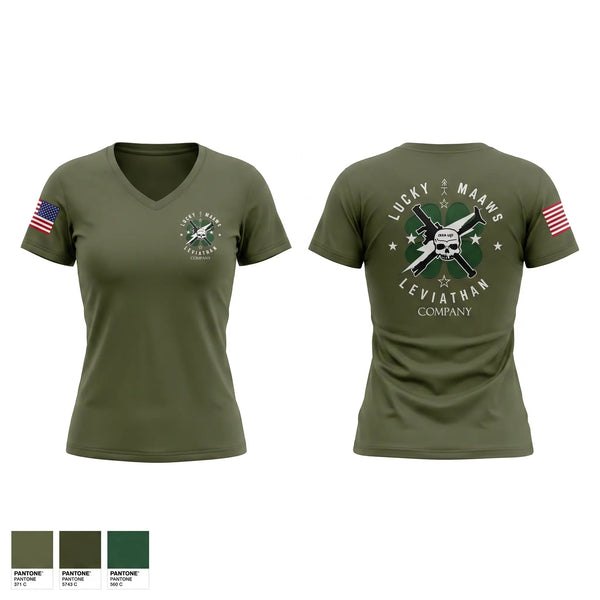 Womens Short Sleeve Vneck Shirt, Lucky WPNS, Marines, Teamtime, Team time, sublimation, custom sports apparel, team uniforms, spirit wear, spiritwear, sports uniforms, custom shirts, team store, custom team store, fundraiser sports, apparel fundraiser