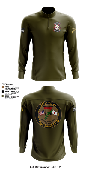 Quarter Zip Jacket, 247TH Military Police Detachment, Army, Teamtime, Team time, sublimation, custom sports apparel, team uniforms, spirit wear, spiritwear, sports uniforms, custom shirts, team store, custom team store, fundraiser sports, apparel fundraiser