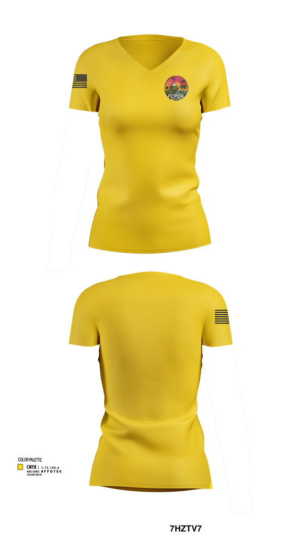 Womens Short Sleeve Vneck Shirt, USSOUTHCOM FCPOA, , Teamtime, Team time, sublimation, custom sports apparel, team uniforms, spirit wear, spiritwear, sports uniforms, custom shirts, team store, custom team store, fundraiser sports, apparel fundraiser
