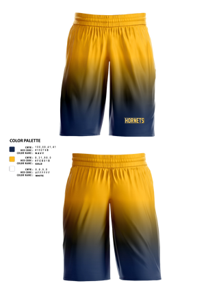 Womens Basketball Shorts, Harpursville Hornets, Women's Basketball, Teamtime, Team time, sublimation, custom sports apparel, team uniforms, spirit wear, spiritwear, sports uniforms, custom shirts, team store, custom team store, fundraiser sports, apparel fundraiser