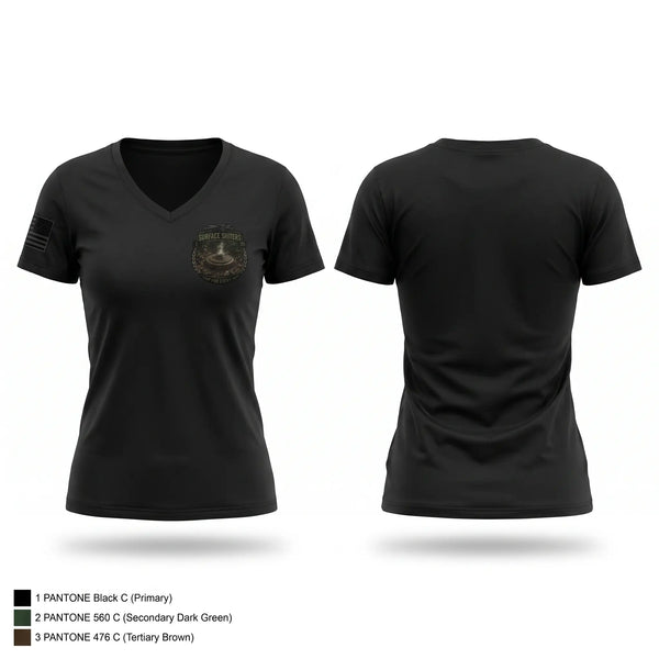 Womens Short Sleeve Vneck Shirt, Surface shitters, Army, Teamtime, Team time, sublimation, custom sports apparel, team uniforms, spirit wear, spiritwear, sports uniforms, custom shirts, team store, custom team store, fundraiser sports, apparel fundraiser