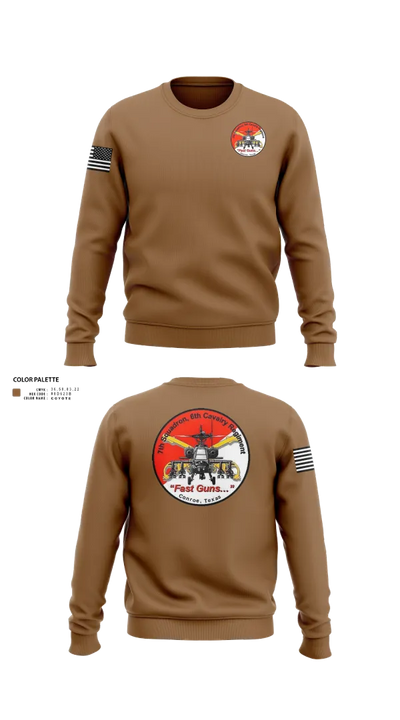 7th Squadron, Sixth Cavalry Regiment 24299123 Crew Neck Sweatshirt - 21