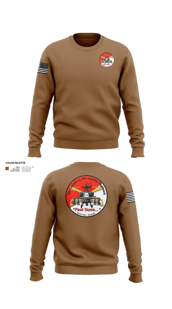 Crew Neck Sweatshirt, 7th Squadron, Sixth Cavalry Regiment, , Teamtime, Team time, sublimation, custom sports apparel, team uniforms, spirit wear, spiritwear, sports uniforms, custom shirts, team store, custom team store, fundraiser sports, apparel fundraiser