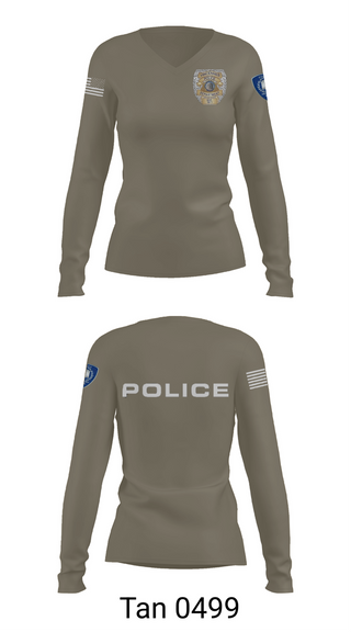 Womens Long Sleeve Vneck Shirt, Vincennes Police Department, , Teamtime, Team time, sublimation, custom sports apparel, team uniforms, spirit wear, spiritwear, sports uniforms, custom shirts, team store, custom team store, fundraiser sports, apparel fundraiser