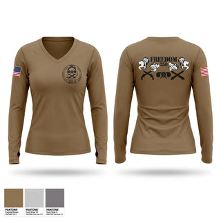 Womens Long Sleeve Vneck Shirt, Team Hellkite, National Guard, Teamtime, Team time, sublimation, custom sports apparel, team uniforms, spirit wear, spiritwear, sports uniforms, custom shirts, team store, custom team store, fundraiser sports, apparel fundraiser