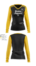 Golden Jaguars Softball 91388037 Women's Long Sleeve V-neck Shirt - 20