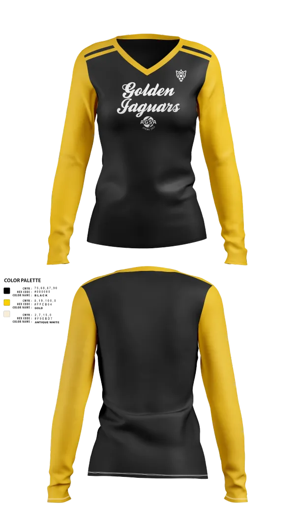 Womens Long Sleeve Vneck Shirt, Golden Jaguars Softball, Softball, Teamtime, Team time, sublimation, custom sports apparel, team uniforms, spirit wear, spiritwear, sports uniforms, custom shirts, team store, custom team store, fundraiser sports, apparel fundraiser