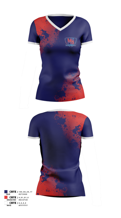 MB Sports Academy 96139088 Women's Short Sleeve V-neck Shirt - 1