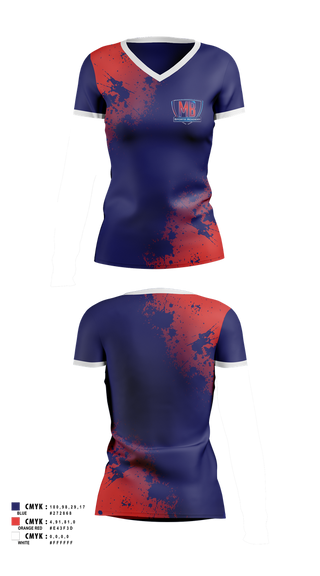 Womens Short Sleeve Vneck Shirt, MB Sports Academy, Golf, Teamtime, Team time, sublimation, custom sports apparel, team uniforms, spirit wear, spiritwear, sports uniforms, custom shirts, team store, custom team store, fundraiser sports, apparel fundraiser