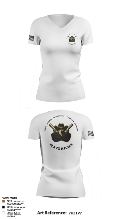 Mavericks 71642974 Women's Short Sleeve V-neck Shirt - 2