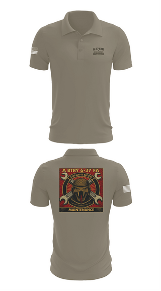 Short Sleeve Performance Polo, 6-37 Field Artillery, Army, Teamtime, Team time, sublimation, custom sports apparel, team uniforms, spirit wear, spiritwear, sports uniforms, custom shirts, team store, custom team store, fundraiser sports, apparel fundraiser