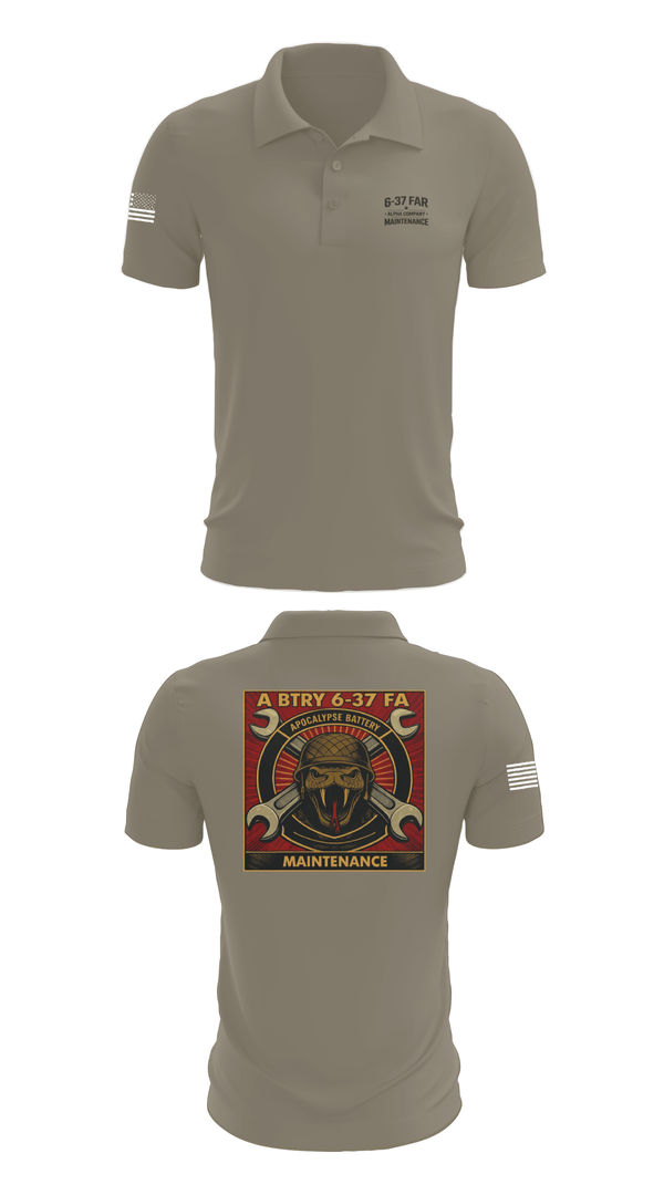 Short Sleeve Performance Polo, 6-37 Field Artillery, Army, Teamtime, Team time, sublimation, custom sports apparel, team uniforms, spirit wear, spiritwear, sports uniforms, custom shirts, team store, custom team store, fundraiser sports, apparel fundraiser