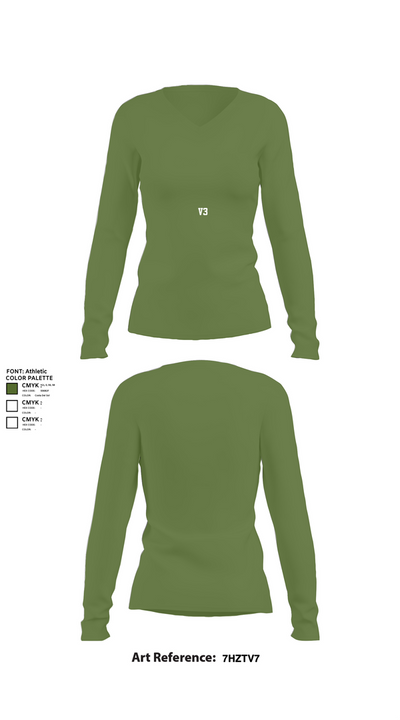 V3 80501934 Women's Long Sleeve V-neck Shirt - 40