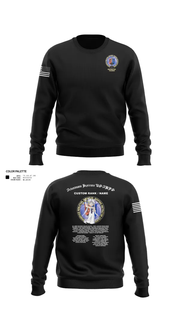 Crew Neck Sweatshirt, Fort Leonard Wood Basic Military Police Schoolhouse Instructors & Faculty, , Teamtime, Team time, sublimation, custom sports apparel, team uniforms, spirit wear, spiritwear, sports uniforms, custom shirts, team store, custom team store, fundraiser sports, apparel fundraiser