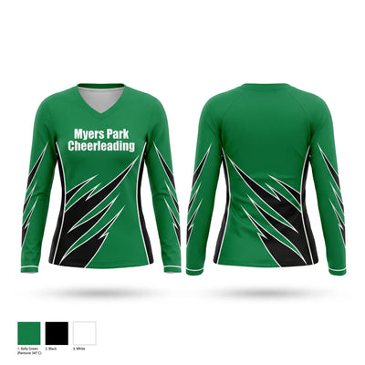 Myers Park Cheerleading 43253112 Women's Long Sleeve V-neck Shirt - 1