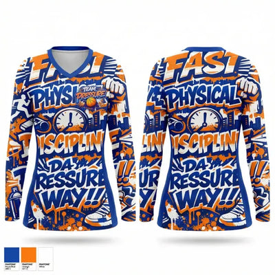 Team Pressure 74941384 Women's Long Sleeve V-neck Shirt - 1