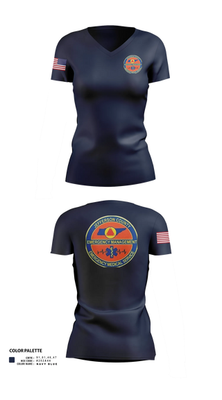 Womens Short Sleeve Vneck Shirt, JEFFERSON COUNTY EMS, EMS/EMT, Teamtime, Team time, sublimation, custom sports apparel, team uniforms, spirit wear, spiritwear, sports uniforms, custom shirts, team store, custom team store, fundraiser sports, apparel fundraiser