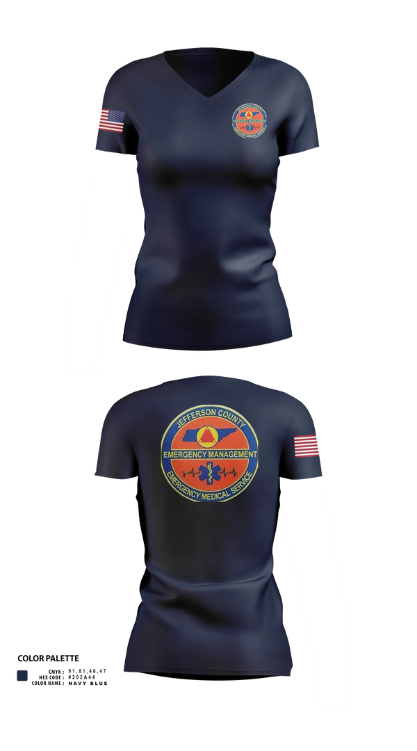 Womens Short Sleeve Vneck Shirt, JEFFERSON COUNTY EMS, EMS/EMT, Teamtime, Team time, sublimation, custom sports apparel, team uniforms, spirit wear, spiritwear, sports uniforms, custom shirts, team store, custom team store, fundraiser sports, apparel fundraiser