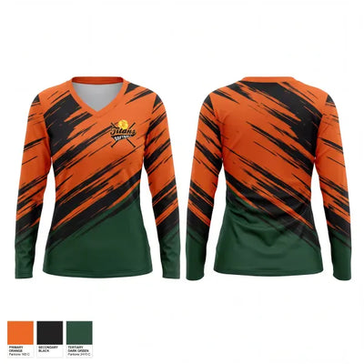 Taconic Hills Senior High School Softball 29602107 Women's Long Sleeve V-neck Shirt - 1