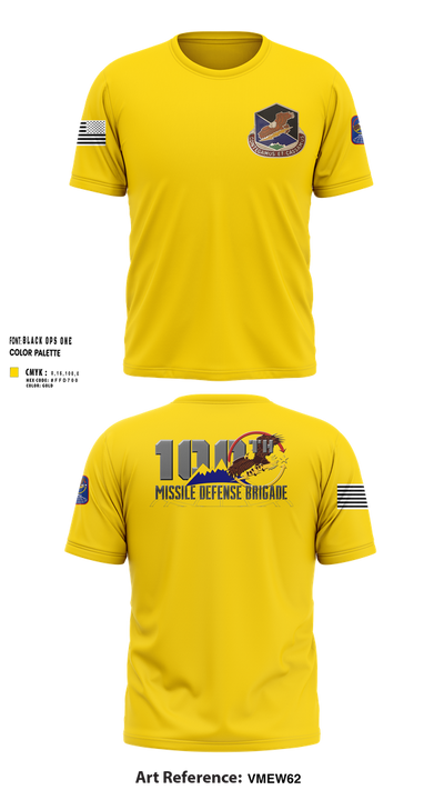 100th Missile Defense Brigade 43971287 Short Sleeve Performance Shirt - 101