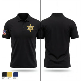 Short Sleeve Performance Polo, Plumas County Sheriffs Employee's Association, Police, Teamtime, Team time, sublimation, custom sports apparel, team uniforms, spirit wear, spiritwear, sports uniforms, custom shirts, team store, custom team store, fundraiser sports, apparel fundraiser
