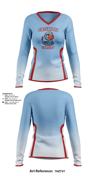 Womens Long Sleeve Vneck Shirt, Crismon Rattlers, Women's Basketball, Teamtime, Team time, sublimation, custom sports apparel, team uniforms, spirit wear, spiritwear, sports uniforms, custom shirts, team store, custom team store, fundraiser sports, apparel fundraiser