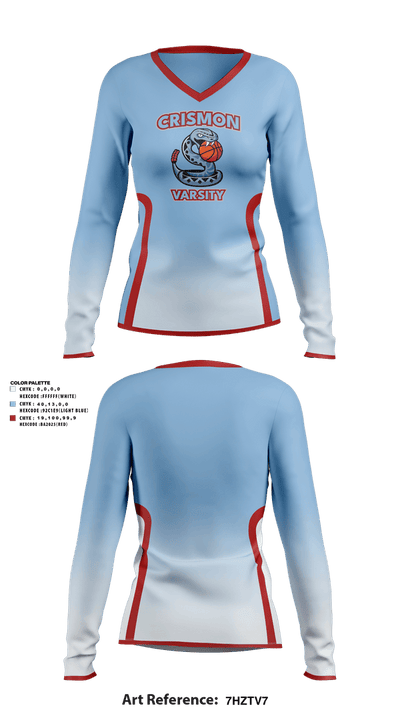 Crismon Rattlers 55873253 Women's Long Sleeve V-neck Shirt - 16