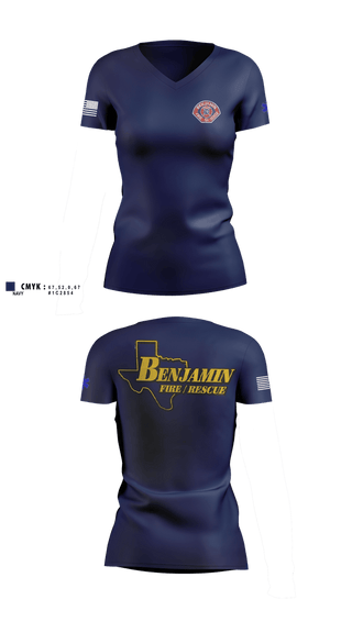 Womens Short Sleeve Vneck Shirt, Benjamin Fire Department, Fire Department, Teamtime, Team time, sublimation, custom sports apparel, team uniforms, spirit wear, spiritwear, sports uniforms, custom shirts, team store, custom team store, fundraiser sports, apparel fundraiser