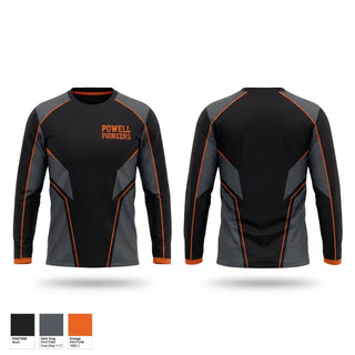 Long Sleeve Performance Shirt, Powell Pioneers, Baseball, Teamtime, Team time, sublimation, custom sports apparel, team uniforms, spirit wear, spiritwear, sports uniforms, custom shirts, team store, custom team store, fundraiser sports, apparel fundraiser