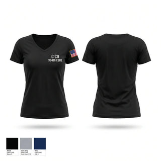 Womens Short Sleeve Vneck Shirt, C CO, 304th ESB-E, Army, Teamtime, Team time, sublimation, custom sports apparel, team uniforms, spirit wear, spiritwear, sports uniforms, custom shirts, team store, custom team store, fundraiser sports, apparel fundraiser