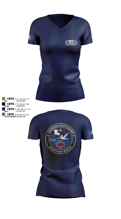 Louisiana State Guard 59908555 Women's Short Sleeve V-neck Shirt - 7