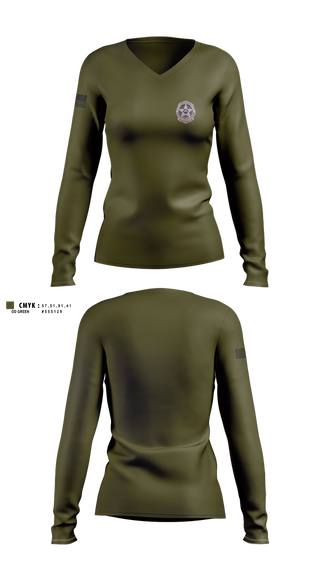 Womens Long Sleeve Vneck Shirt, Criminal Investigations, , Teamtime, Team time, sublimation, custom sports apparel, team uniforms, spirit wear, spiritwear, sports uniforms, custom shirts, team store, custom team store, fundraiser sports, apparel fundraiser