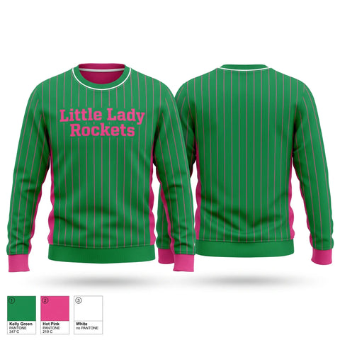 Crew Neck Sweatshirt, Little Lady Rockets, Softball, Teamtime, Team time, sublimation, custom sports apparel, team uniforms, spirit wear, spiritwear, sports uniforms, custom shirts, team store, custom team store, fundraiser sports, apparel fundraiser