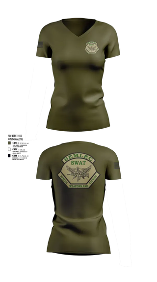 Womens Short Sleeve Vneck Shirt, SEMLEC SWAT, Police, Teamtime, Team time, sublimation, custom sports apparel, team uniforms, spirit wear, spiritwear, sports uniforms, custom shirts, team store, custom team store, fundraiser sports, apparel fundraiser