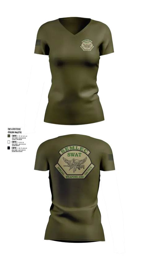 Womens Short Sleeve Vneck Shirt, SEMLEC SWAT, Police, Teamtime, Team time, sublimation, custom sports apparel, team uniforms, spirit wear, spiritwear, sports uniforms, custom shirts, team store, custom team store, fundraiser sports, apparel fundraiser