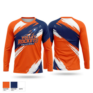Long Sleeve Performance Shirt, Volley Rockets, Women's Volleyball, Teamtime, Team time, sublimation, custom sports apparel, team uniforms, spirit wear, spiritwear, sports uniforms, custom shirts, team store, custom team store, fundraiser sports, apparel fundraiser