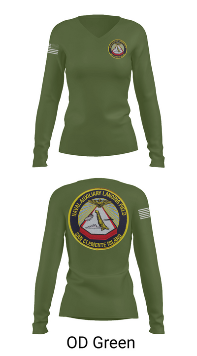 NAVAL AUXILIARY LANDING FIELD SAN CLEMENTE ISLAND 84948296 Women's Long Sleeve V-neck Shirt - 54
