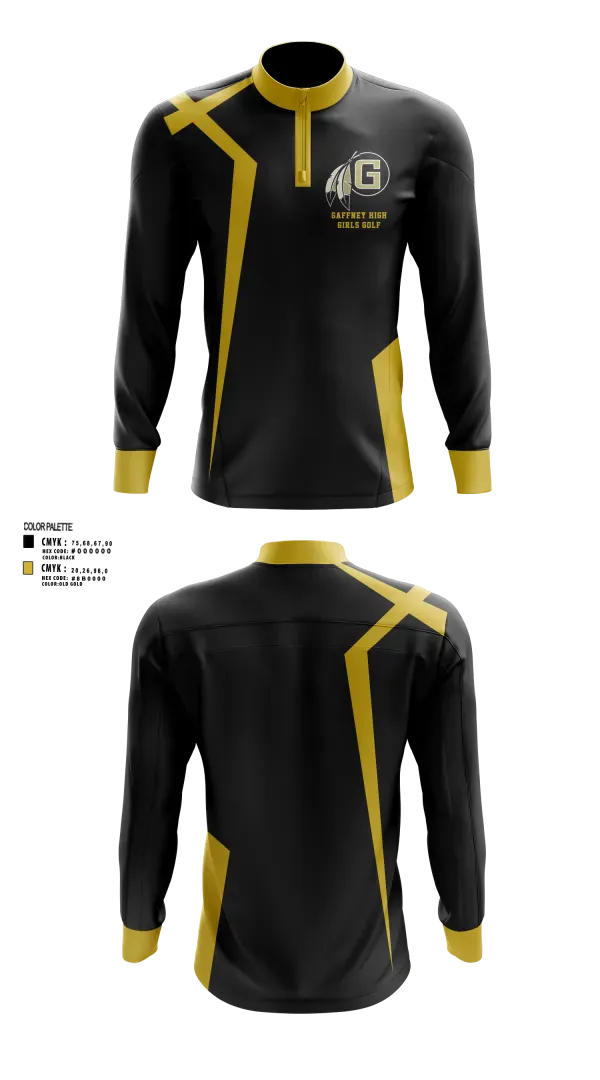 Quarter Zip Jacket, Gaffney High School Golf, Golf, Teamtime, Team time, sublimation, custom sports apparel, team uniforms, spirit wear, spiritwear, sports uniforms, custom shirts, team store, custom team store, fundraiser sports, apparel fundraiser