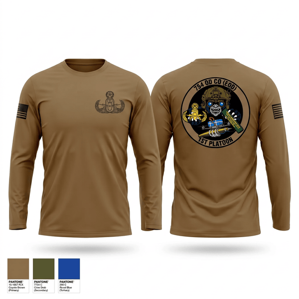 Long Sleeve Performance Shirt, 1PLT 754th OD CO (EOD), Army, Teamtime, Team time, sublimation, custom sports apparel, team uniforms, spirit wear, spiritwear, sports uniforms, custom shirts, team store, custom team store, fundraiser sports, apparel fundraiser