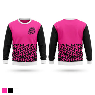 Crew Neck Sweatshirt, Pink Thunder, Softball, Teamtime, Team time, sublimation, custom sports apparel, team uniforms, spirit wear, spiritwear, sports uniforms, custom shirts, team store, custom team store, fundraiser sports, apparel fundraiser