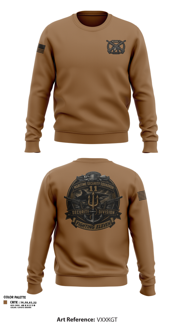 Crew Neck Sweatshirt, MSRON 11 Security Division, Navy, Teamtime, Team time, sublimation, custom sports apparel, team uniforms, spirit wear, spiritwear, sports uniforms, custom shirts, team store, custom team store, fundraiser sports, apparel fundraiser