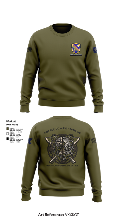 Co A, 1st-160th INF, 79th IBCT 97835057 Crew Neck Sweatshirt - 1