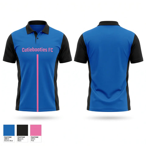 Short Sleeve Performance Polo, Cutiebooties FC, Men's Soccer, Teamtime, Team time, sublimation, custom sports apparel, team uniforms, spirit wear, spiritwear, sports uniforms, custom shirts, team store, custom team store, fundraiser sports, apparel fundraiser