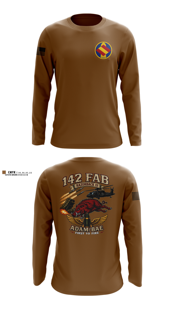 Long Sleeve Performance Shirt, 142nd, Army, Teamtime, Team time, sublimation, custom sports apparel, team uniforms, spirit wear, spiritwear, sports uniforms, custom shirts, team store, custom team store, fundraiser sports, apparel fundraiser