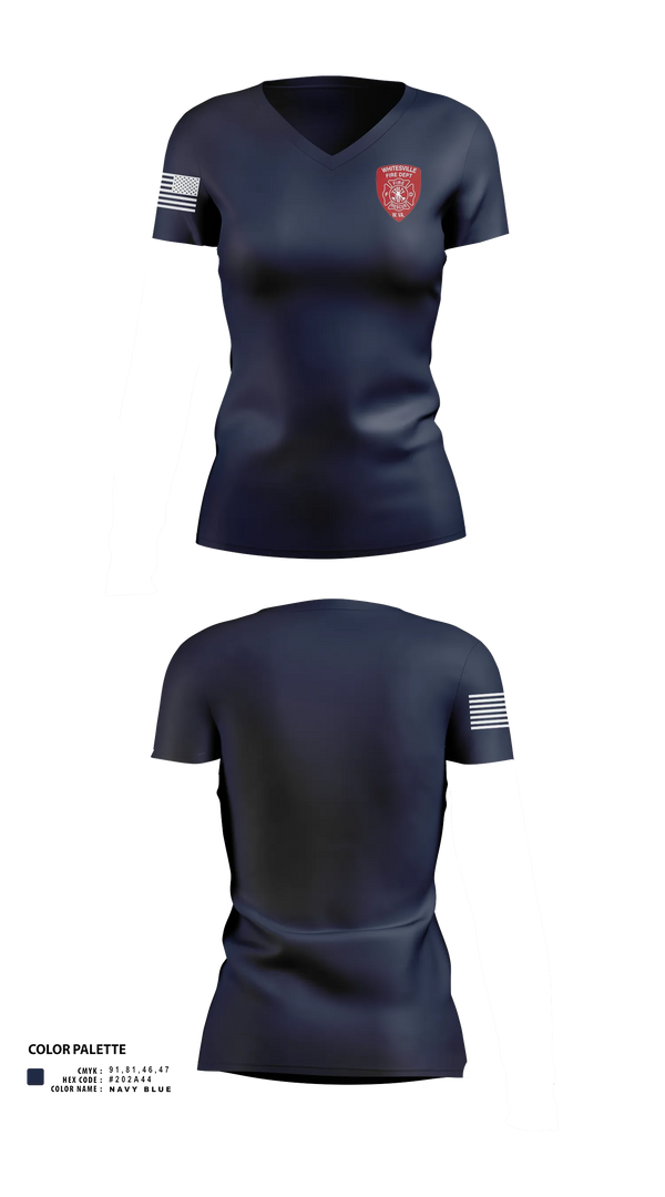 Womens Short Sleeve Vneck Shirt, Whitesville Fire Department, Fire Department, Teamtime, Team time, sublimation, custom sports apparel, team uniforms, spirit wear, spiritwear, sports uniforms, custom shirts, team store, custom team store, fundraiser sports, apparel fundraiser