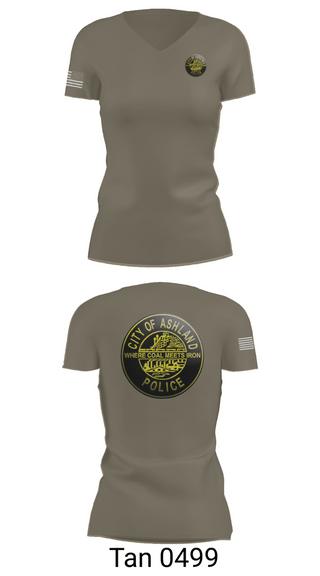 Womens Short Sleeve Vneck Shirt, Ashland Police Department, Police, Teamtime, Team time, sublimation, custom sports apparel, team uniforms, spirit wear, spiritwear, sports uniforms, custom shirts, team store, custom team store, fundraiser sports, apparel fundraiser