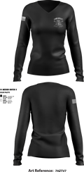 BIG DRACO 84455407 Women's Long Sleeve V-neck Shirt - 1