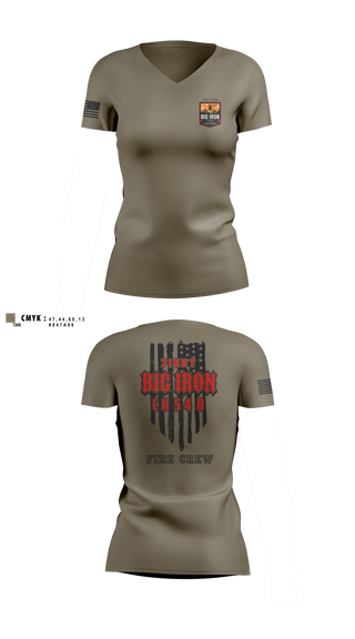 Womens Short Sleeve Vneck Shirt, Big Iron, Fire Department, Teamtime, Team time, sublimation, custom sports apparel, team uniforms, spirit wear, spiritwear, sports uniforms, custom shirts, team store, custom team store, fundraiser sports, apparel fundraiser